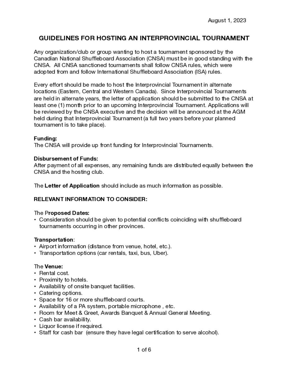 Guidelines for Hosting an Interprovincial Tournament PDF cover