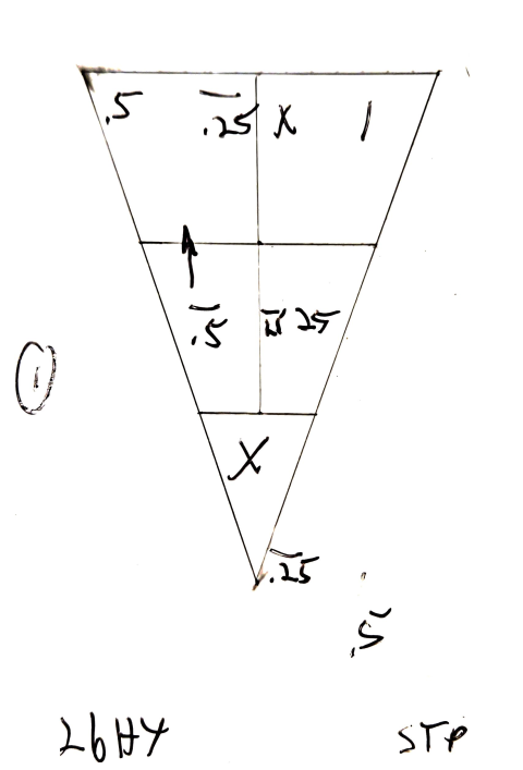 Shuffleboard court drift chart notes used while charting a court