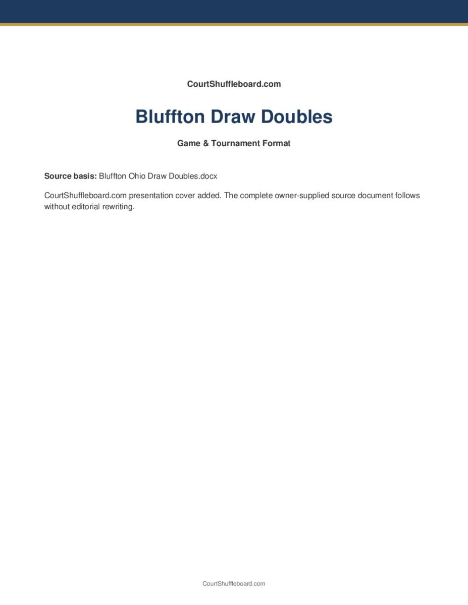 Bluffton Draw Doubles PDF cover