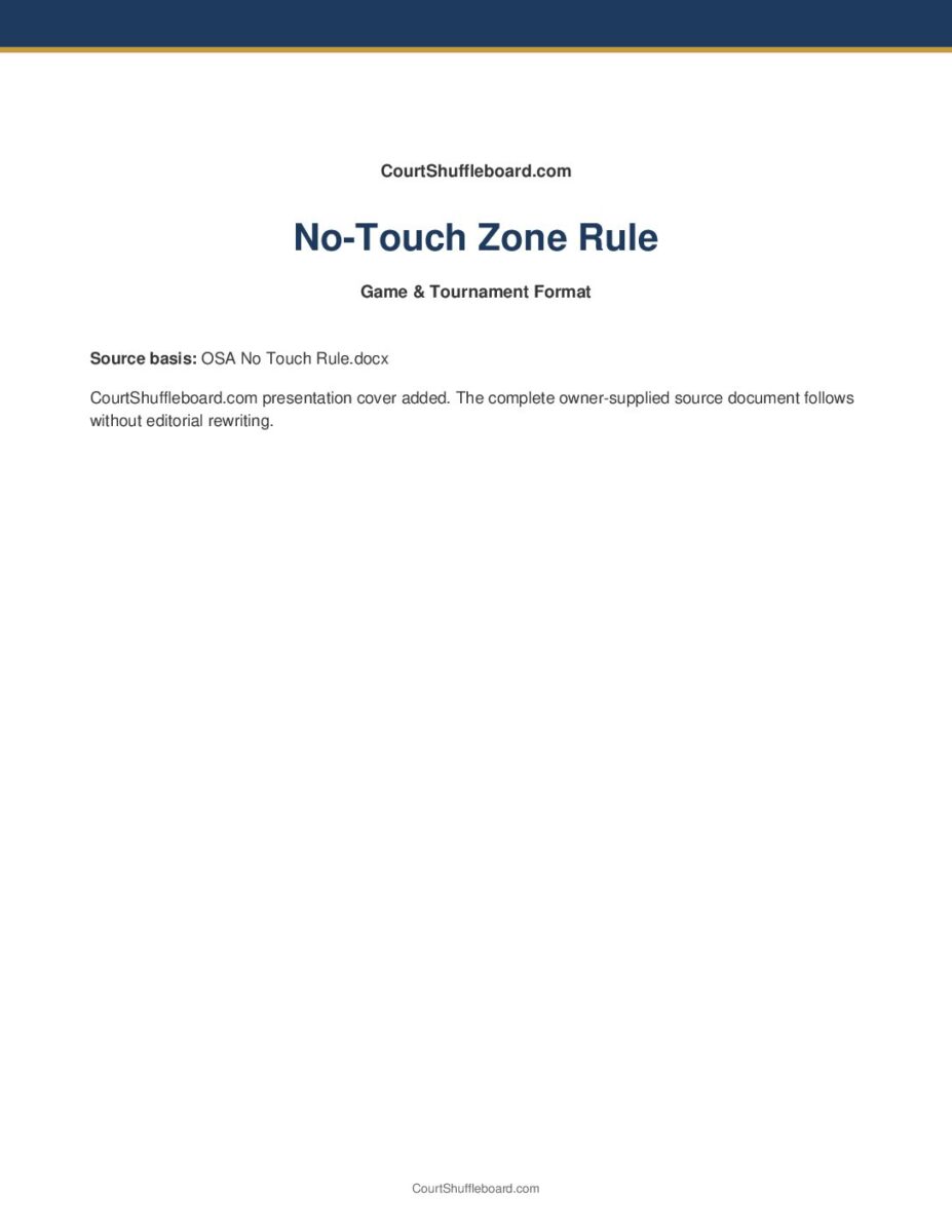 No-Touch Zone Rule PDF cover