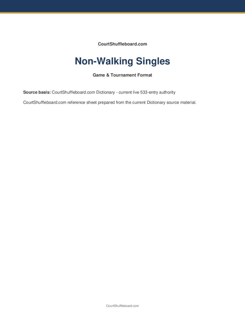 Non-Walking Singles PDF cover
