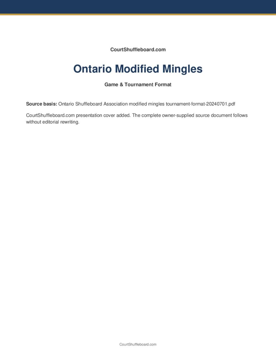 Ontario Modified Mingles PDF cover