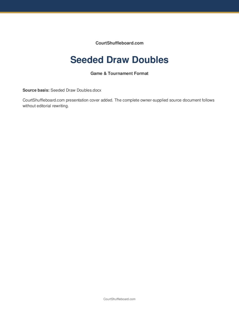 Seeded Draw Doubles PDF cover