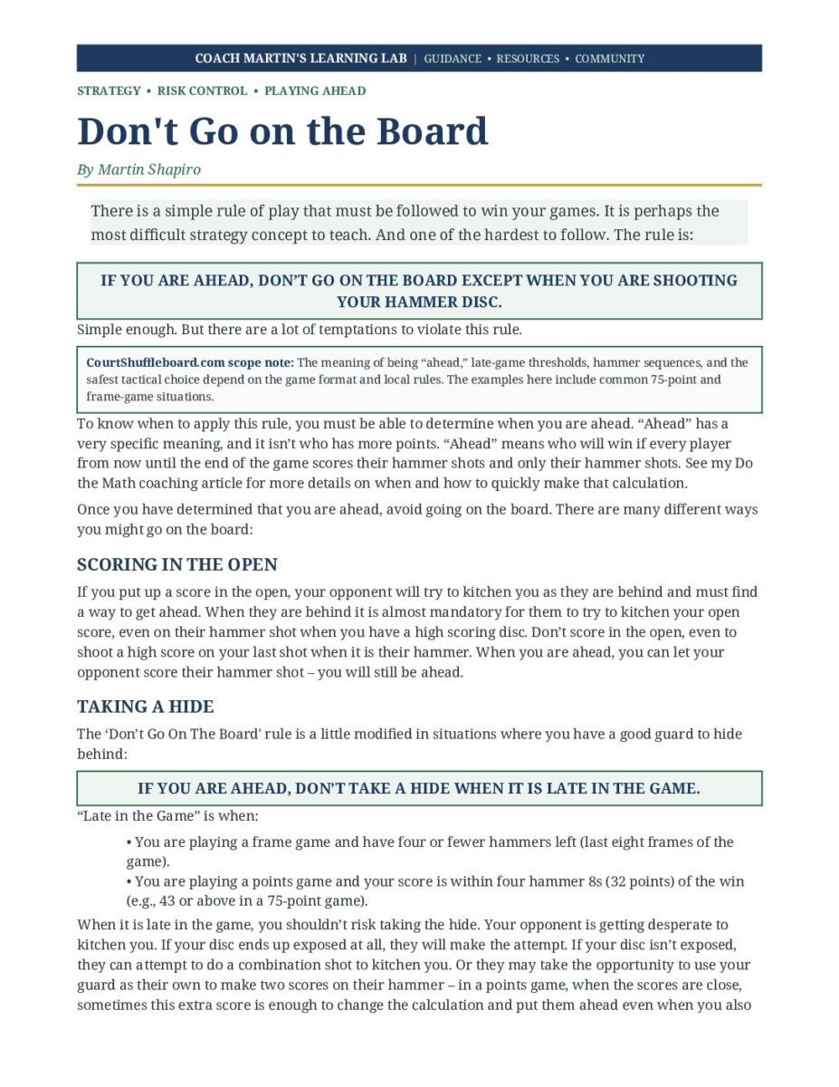 Don’t Go on the Board PDF cover