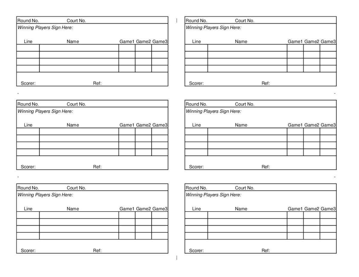 Tournament Score Cards PDF cover