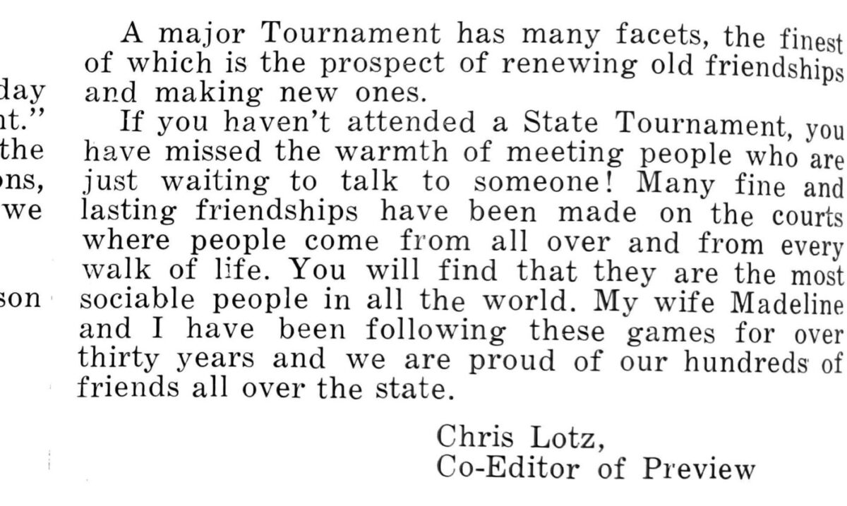 First page of the Preview Magazine article A Major Tournament Has Many Facets