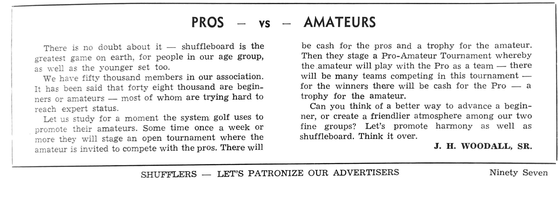 First page of the Preview Magazine article Pros vs Amateurs