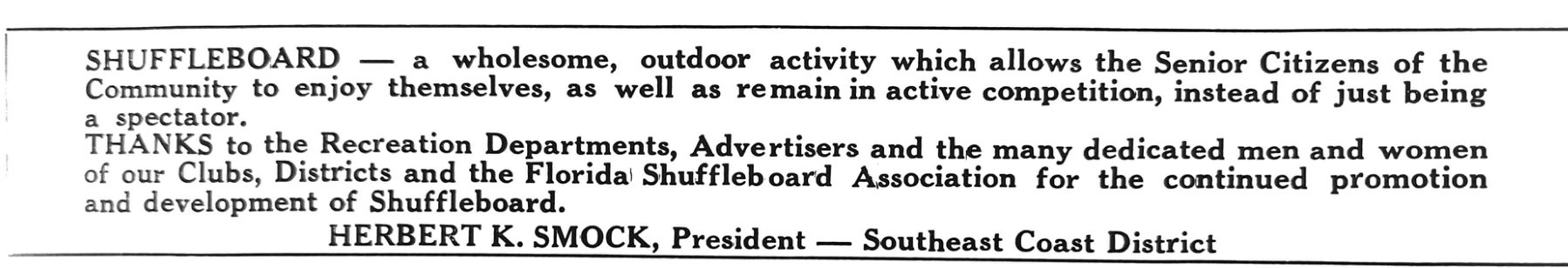 First page of the Preview Magazine article Shuffleboard — A Wholesome Outdoor Activity