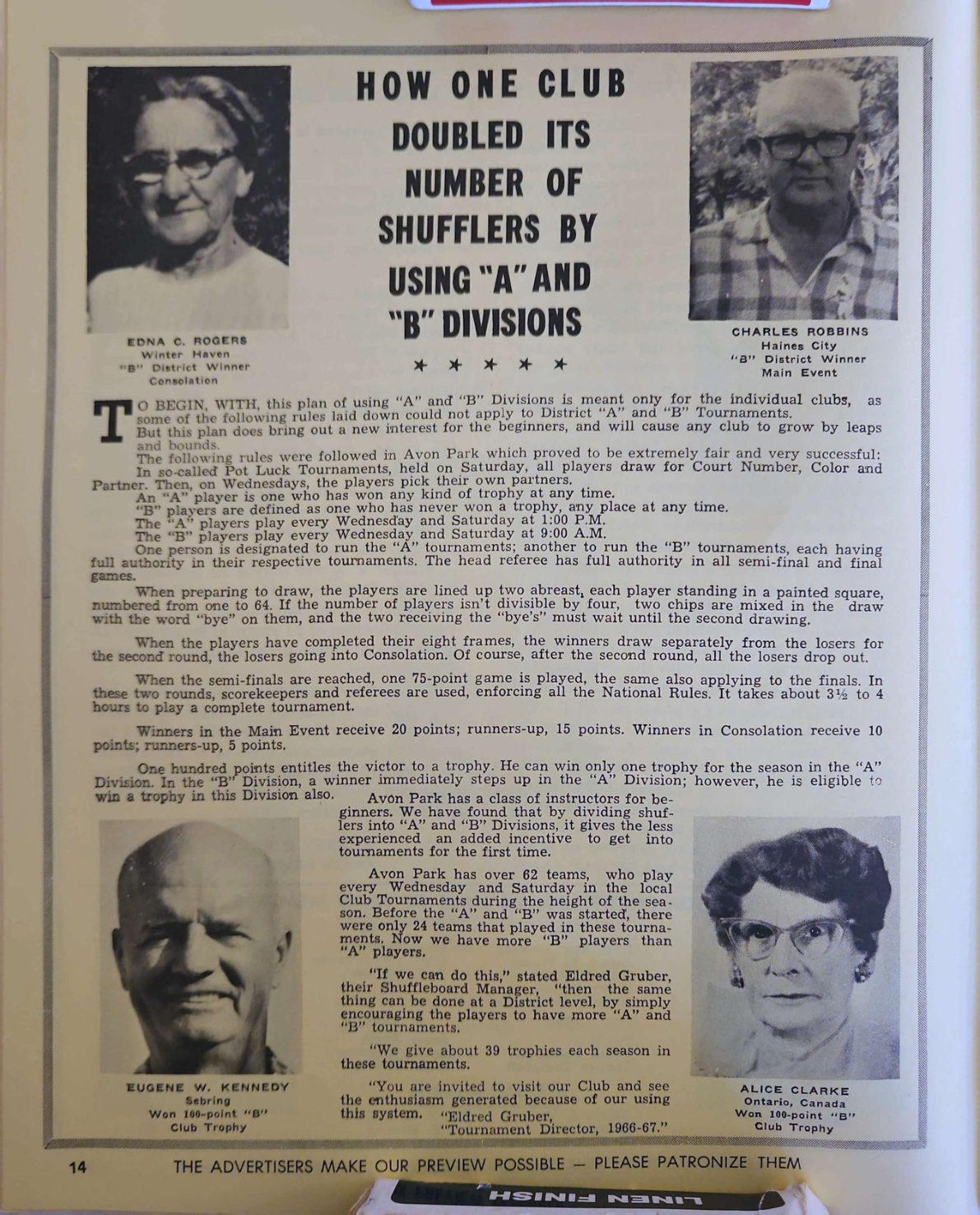 First page of the Preview Magazine article Club Doubled Its Numbers