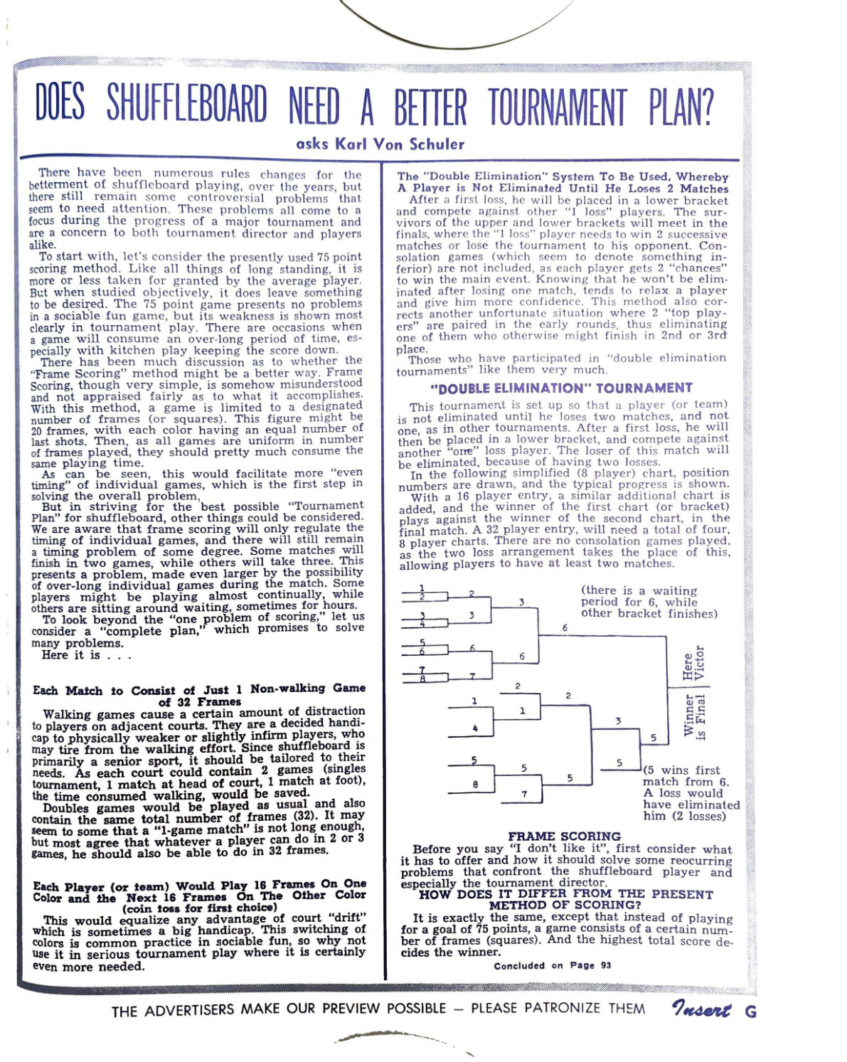 First page of the Preview Magazine article A Better Tournament Plan