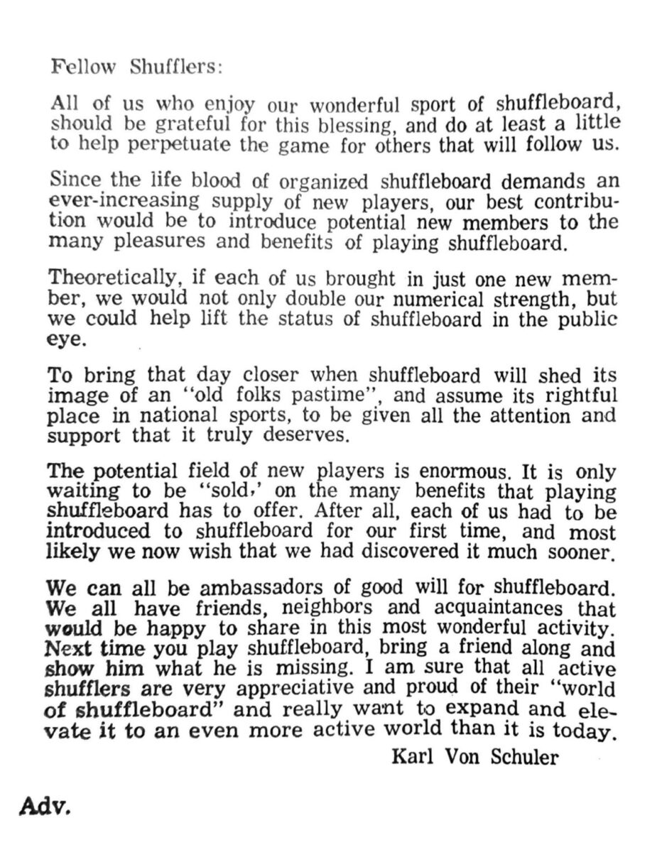 First page of the Preview Magazine article Fellow Shufflers – 1973