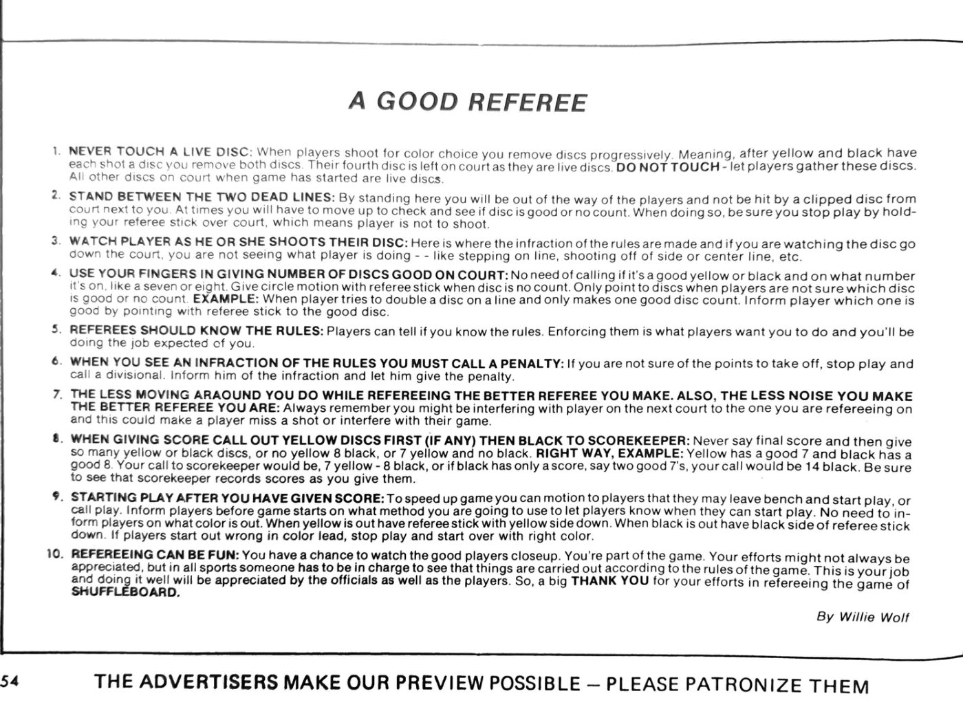 First page of the Preview Magazine article A Good Referee