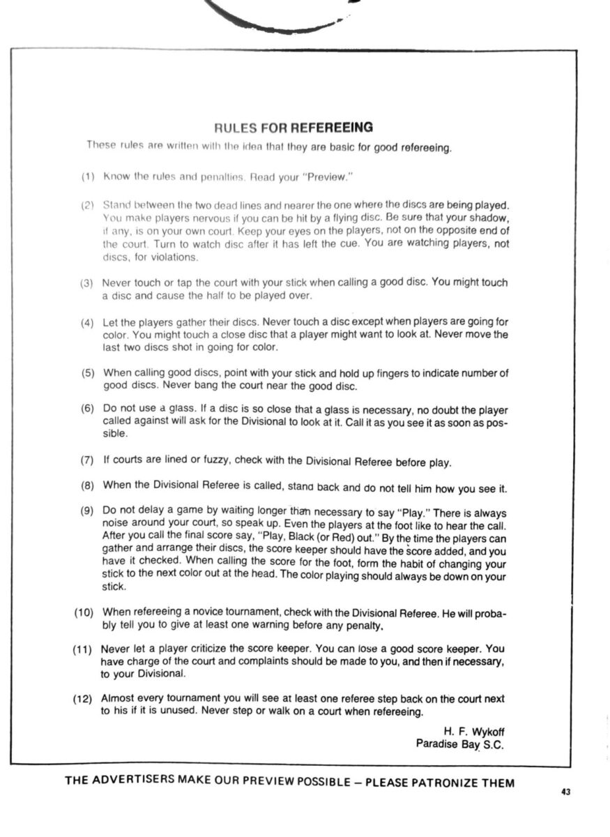 First page of the Preview Magazine article Rules for Referees