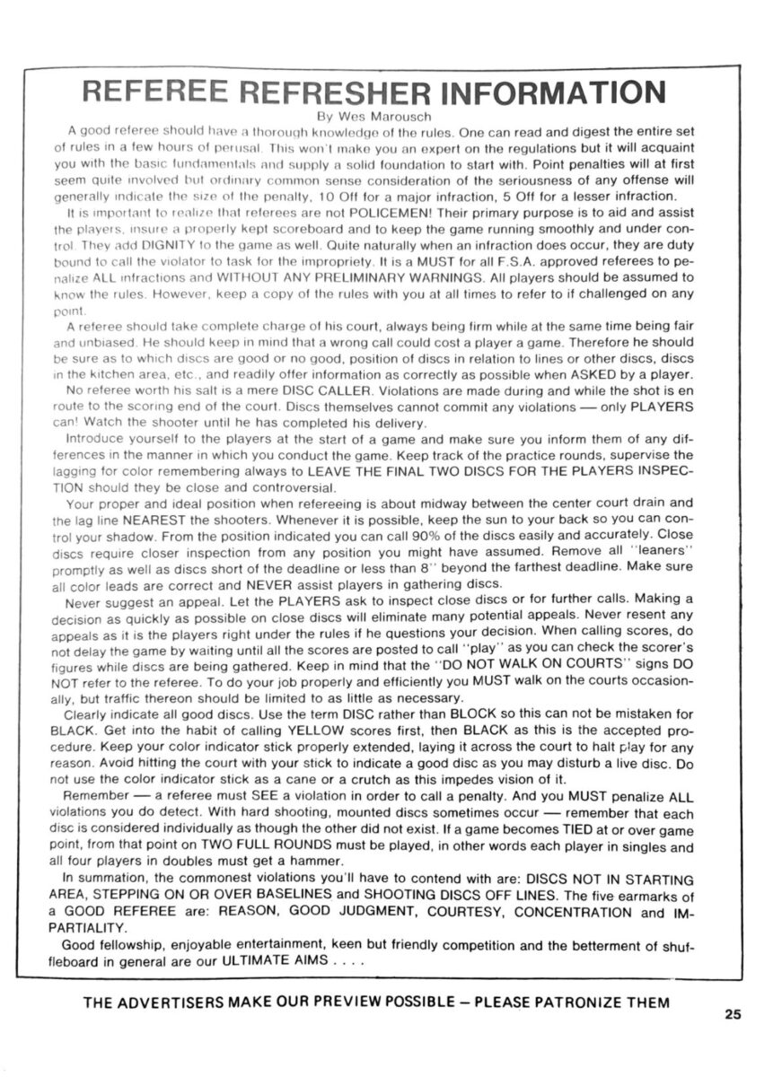 First page of the Preview Magazine article Referee Refresher