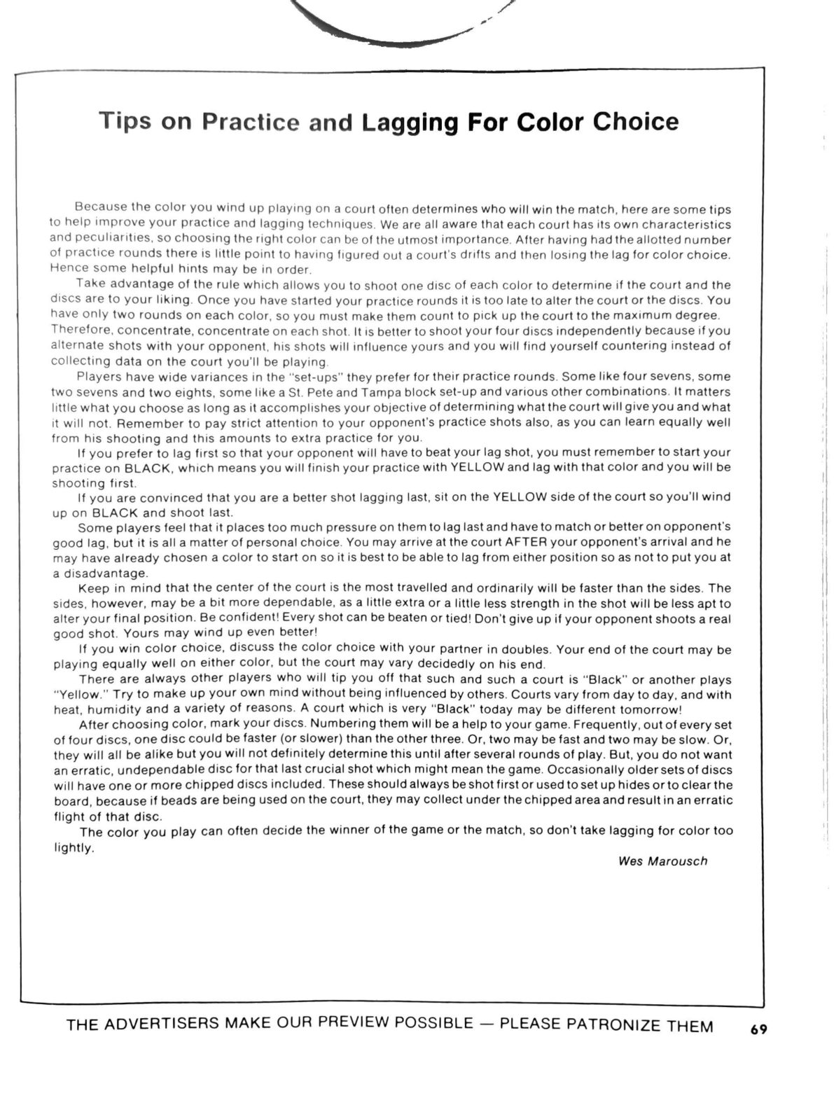 First page of the Preview Magazine article Tips on Practice and Lagging