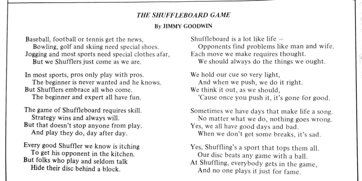 First page of the Preview Magazine article The Shuffleboard Game