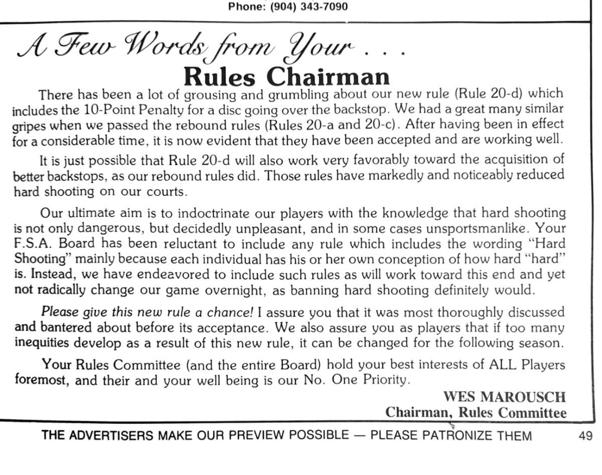 First page of the Preview Magazine article From Your Rules Chairman