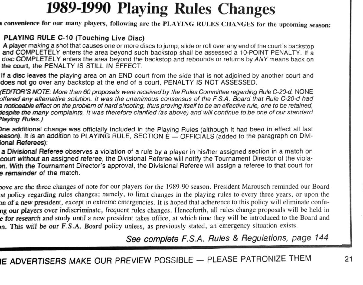 First page of the Preview Magazine article Rules Changes