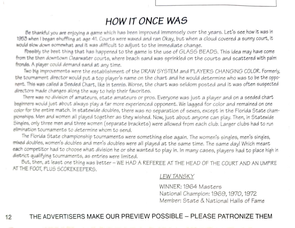 First page of the Preview Magazine article How it Once Was