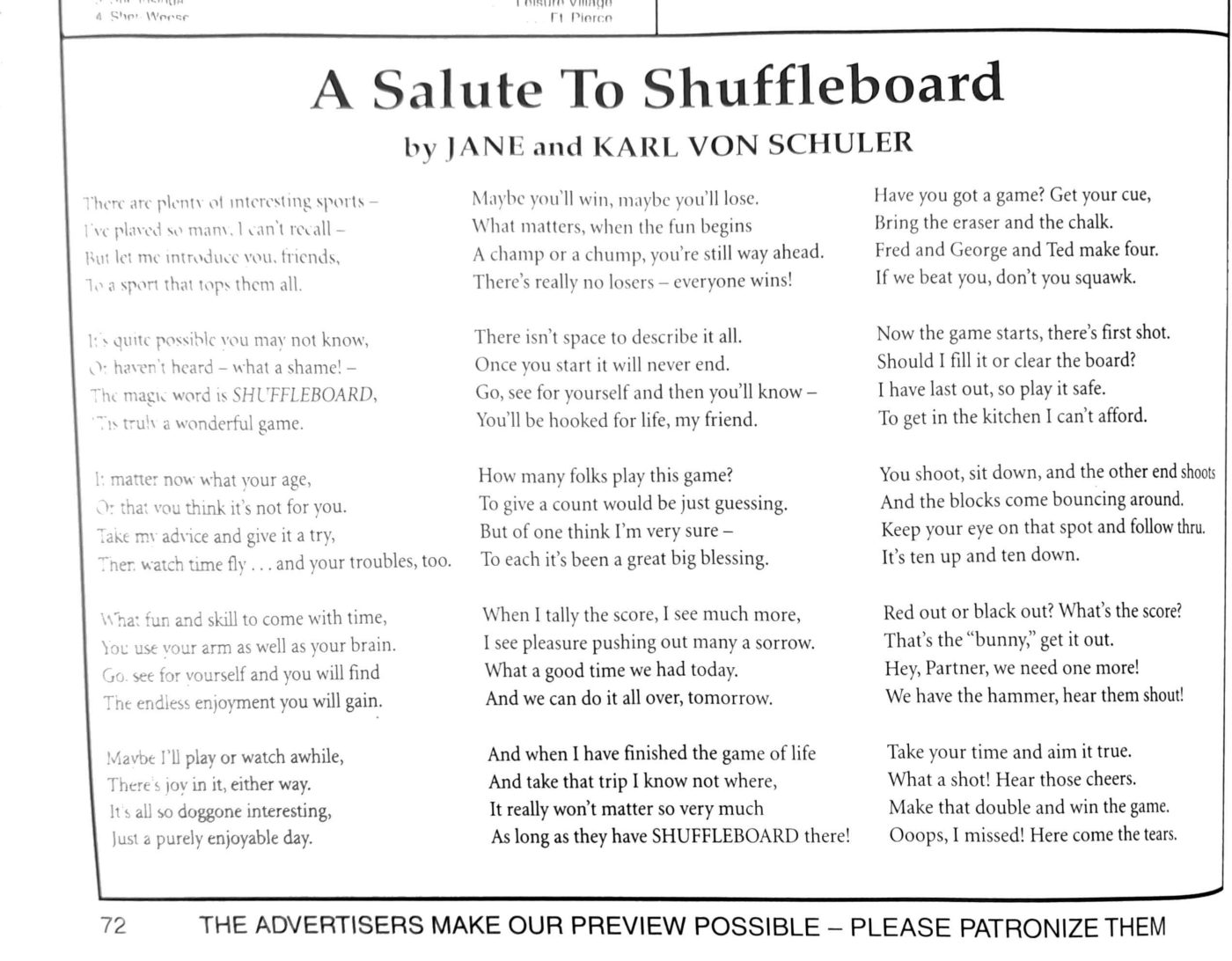 Salute to Shuffleboard